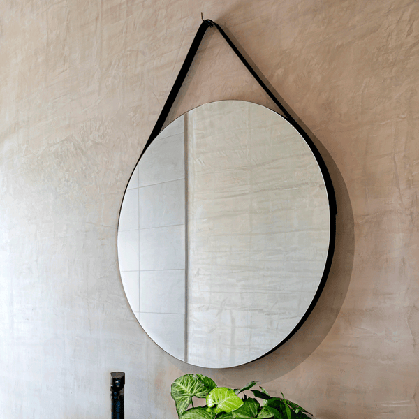 Espejo Circular Persa, Negro, con Marco Aglomerado Mdp 60 X2 Unidades