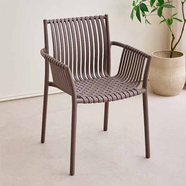 Silla Madrid con Brazos, Color Taupe, Con espaldar y diseño Moderno