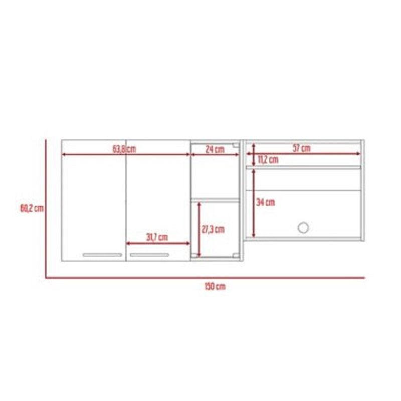 Gabinete Superior Viltex color Wengue y Blanco para Cocina.