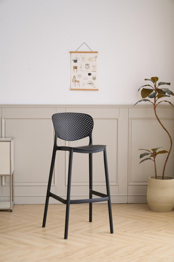 Butaco para Barra Rio, Color Negro, Diseño Moderno