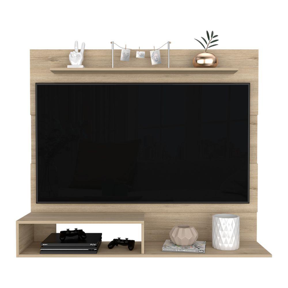 Combo para Sala, Ascher, Incluye Biblioteca, Mesa de Centro, Panel y Mesa para TV, Beige y Blanco - VIRTUAL MUEBLES