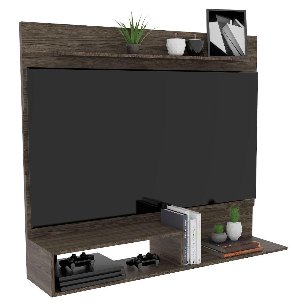 Combo para Sala, Ascher, Incluye Biblioteca, Mesa de Centro y Panel de TV, Chocolate - VIRTUAL MUEBLES