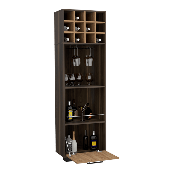 Bar Esquinero Marsel color Caoba y Miel para Sala.