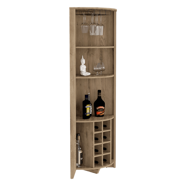 Bar Esquinero Sarume Color Macadamia Para Sala.