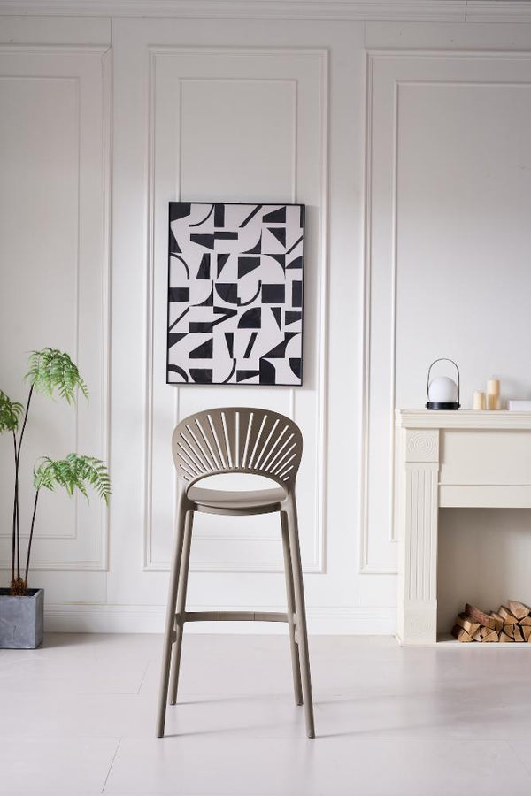 Silla para Bar Paraiso, Color Taupe, Diseño Moderno SIN NV