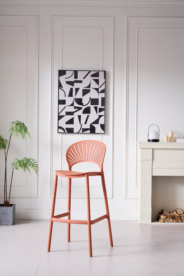 Silla para Bar Paraiso, Color Terracota, Diseño Moderno