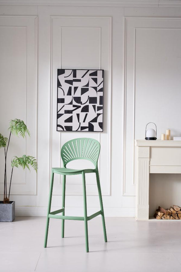 Silla para Bar Paraiso, Color Verde Olivo, Diseño Moderno