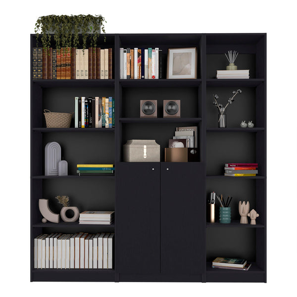 Combo de Bibliotecas Home, Wengue Incluye Tres Bibliotecas - VIRTUAL MUEBLES