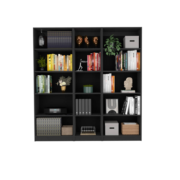 Combo de Bibliotecas Home, Wengue Incluye Tres Bibliotecas sin puertas - VIRTUAL MUEBLES