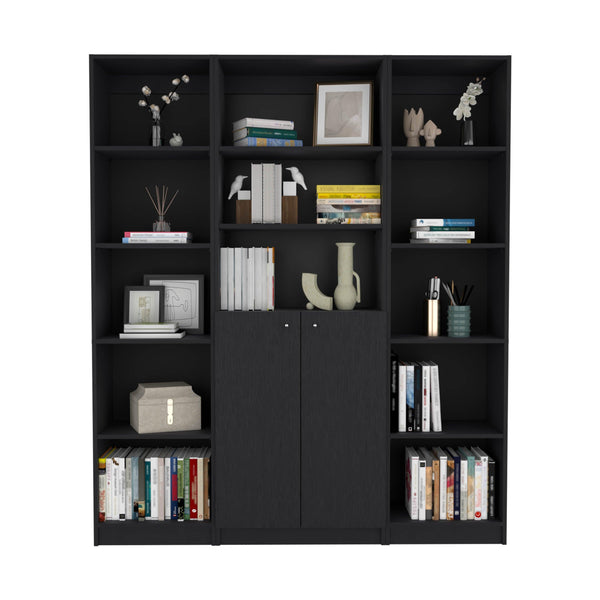 Combo de Bibliotecas Home, Wengue Incluye Tres Bibliotecas - VIRTUAL MUEBLES