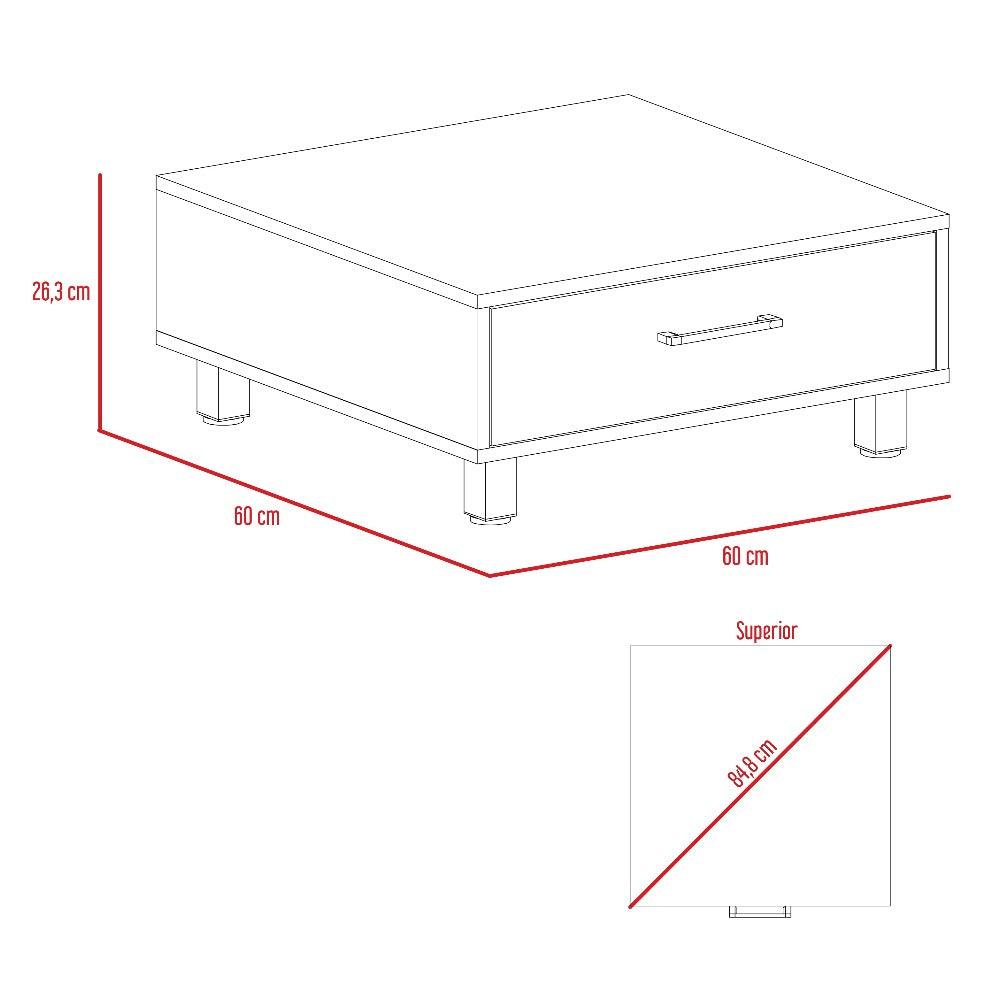 Combo Para Sala Capri, Incluye Biblioteca Cubo Y Mesa De Centro.