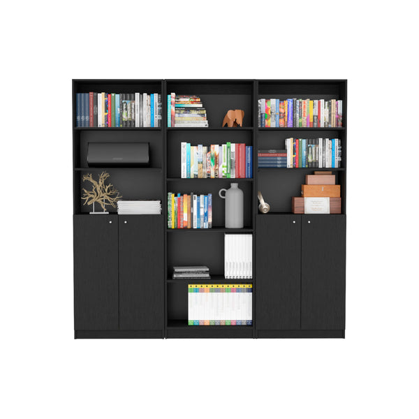 Combo de Bibliotecas Home, Wengue Incluye Tres Bibliotecas - VIRTUAL MUEBLES