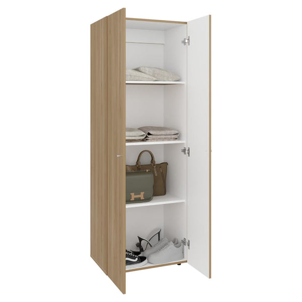 Closet Beico, Fresno y Blanco Duqueza, con dos Puertas Abatibles y tres entrepaños