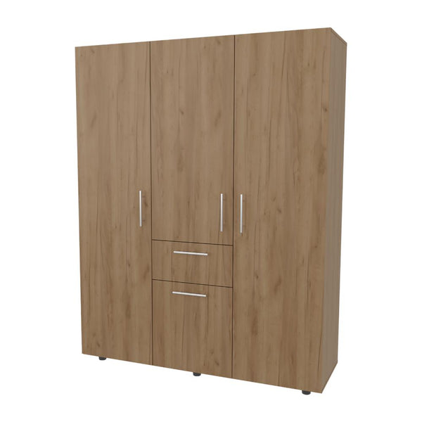 Closet Belen, Fresno Europeo y Wengue, con amplios espacios para guardar ropa ZF