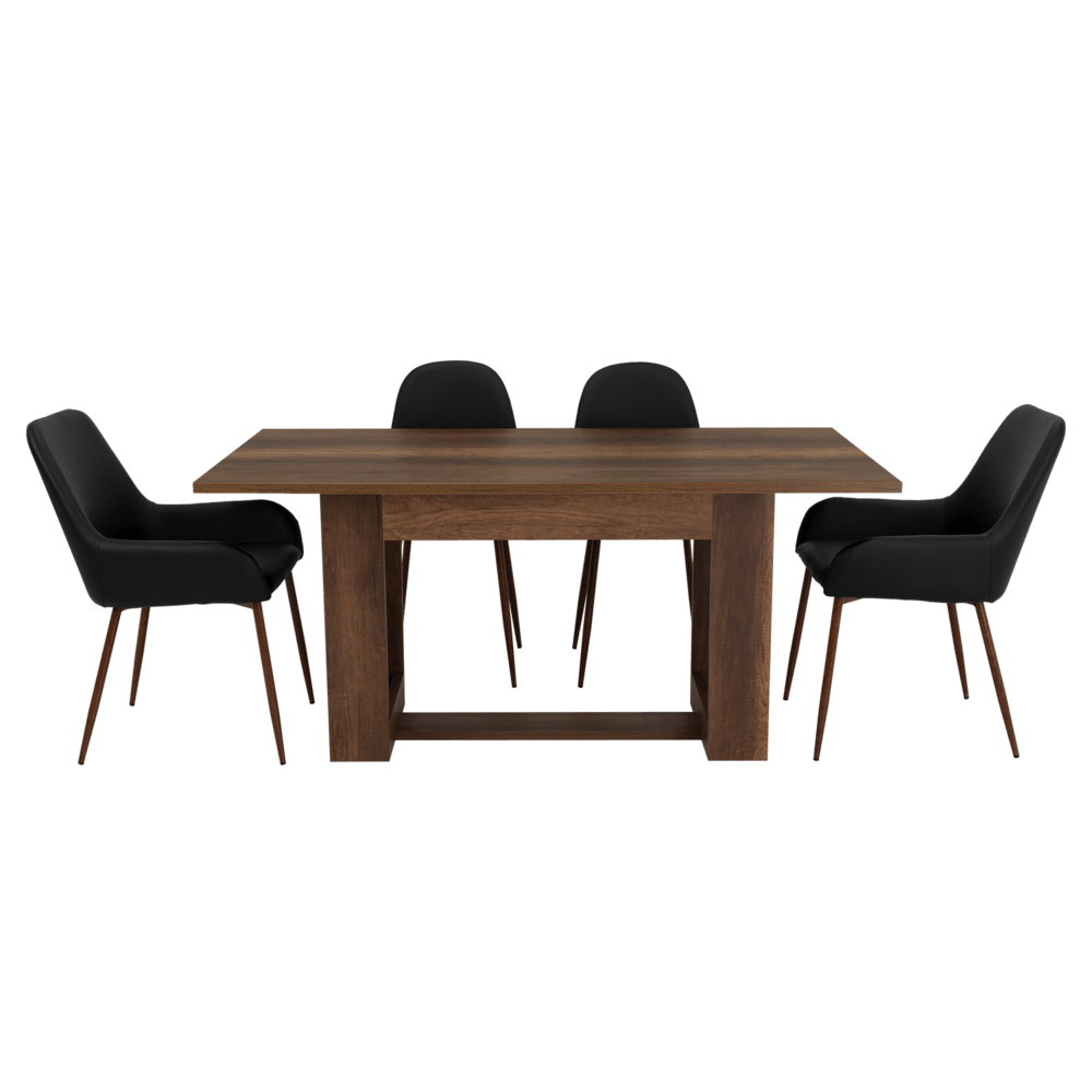 Combo Comedor Sonora, Cobre, Wengue y Café Claro, Incluye Comedor y 6 Sillas - VIRTUAL MUEBLES