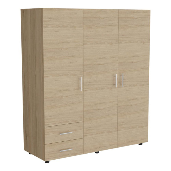 Closet Light, Beige, con Dos Cajones y Tres Puertas Batientes
