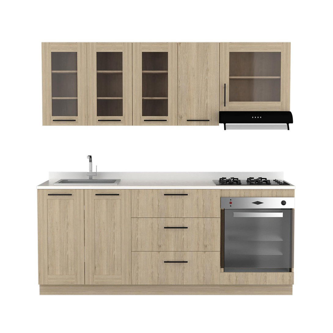 Cocina Integral Elica color Beige.