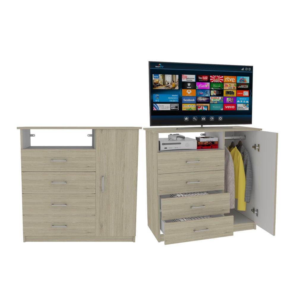 Organizador Barlovento, Beige y Blanco con Cuatro Cajones X2 - VIRTUAL MUEBLES