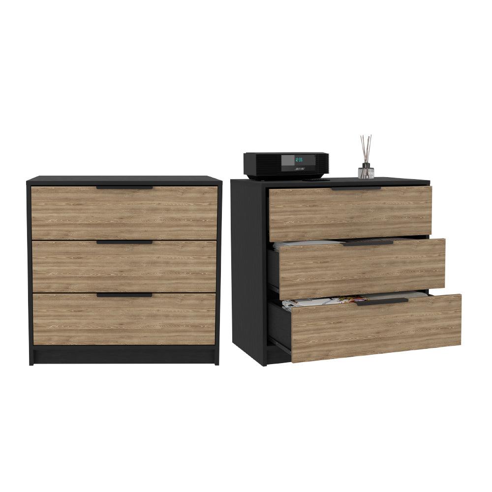 Organizador Wesley, Wengue y Miel, con tres Cajones ZF X2 - VIRTUAL MUEBLES