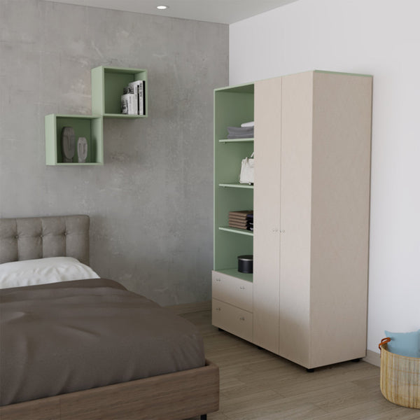 Combo para Habitación Brunea, Incluye Closet y 2 Repisas