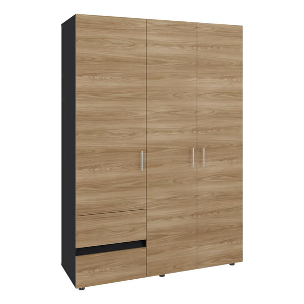 Closet Light 140, Fresno Europeo y Wengue, con tres puertas abatibles