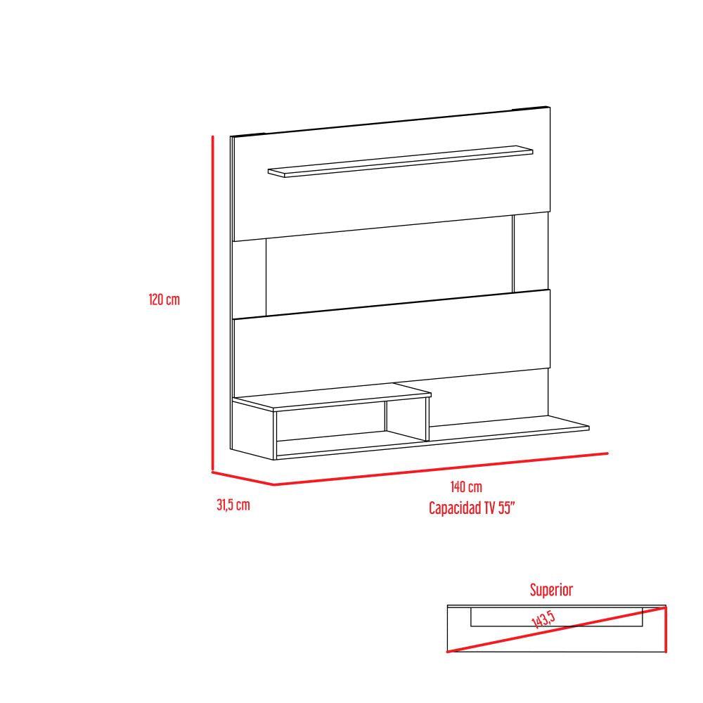 Combo Para Sala Barlac, Incluye Panel Tv Y Mesa Auxiliar.