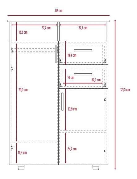 Closet Pequeño Atriz color Caoba para Habitación.