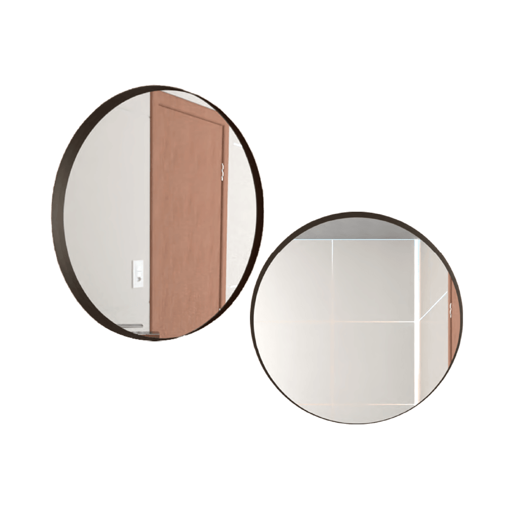 Espejo Circular Aron color Negro para Sala o Baño.