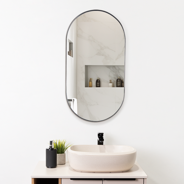 Espejo Grecia, Color Negro, Semicirculo