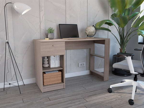 Escritorio Esmery, Bardolino, con un cajón y facil armado