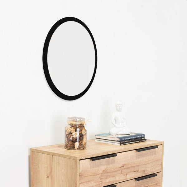 Espejo Circular Eli 60, Negro