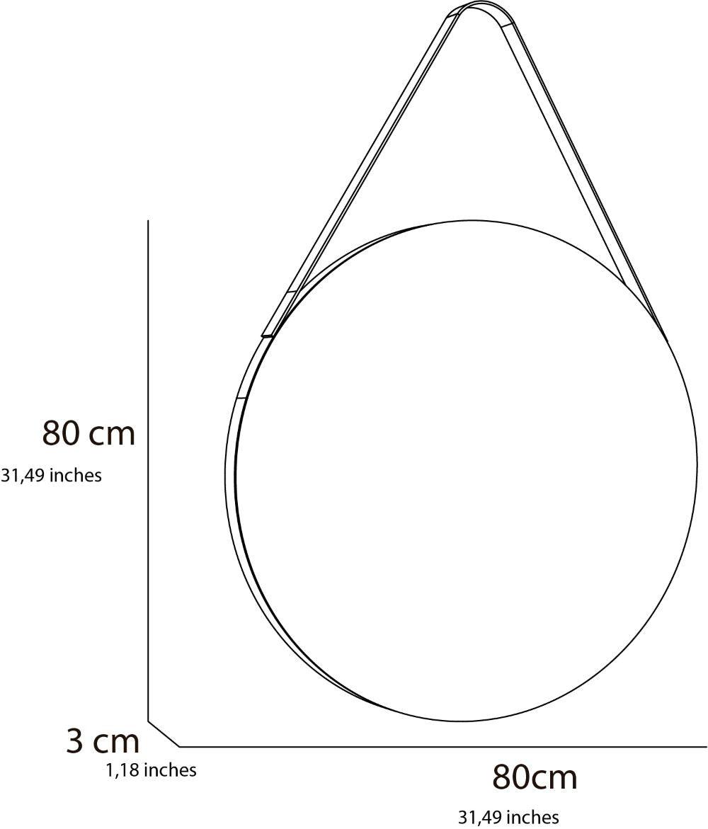 Espejo Circular Persa color Negro para Sala o Baño.