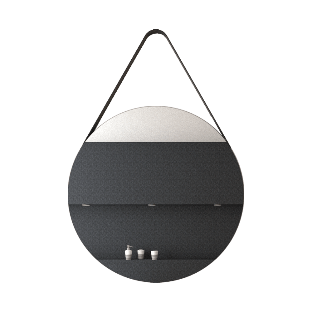 Espejo Circular Persa X2 color Negro para Ambientes.