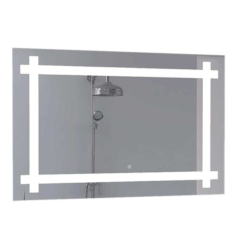 Espejo Rectangular Broni color Gris para Sala o Baño.