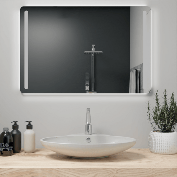 Espejo Rectangular Hera color Gris para Sala o Baño.