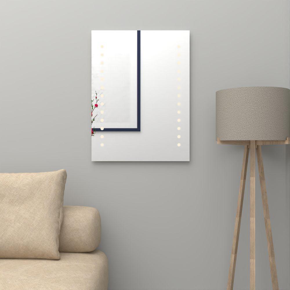 Espejo Bra, En forma rectangular y diseño en sandblasting - VIRTUAL MUEBLES