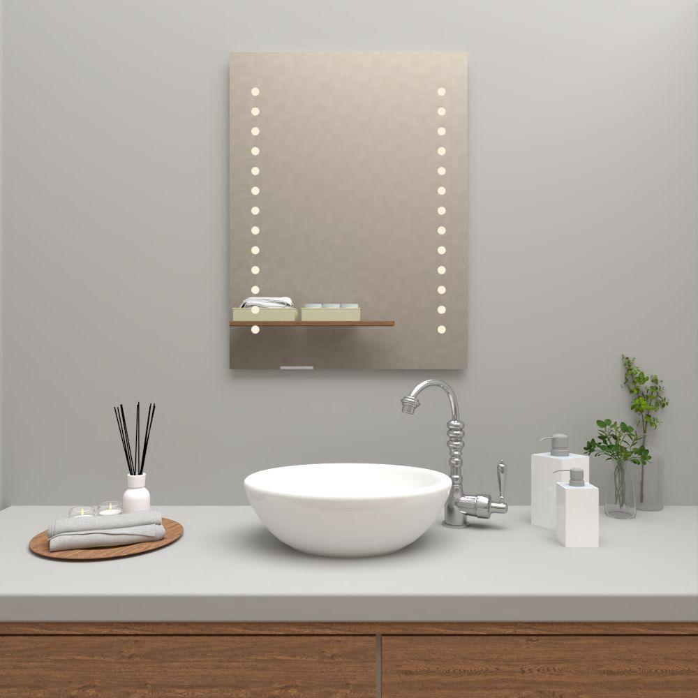 Espejo Bra, En forma rectangular y diseño en sandblasting - VIRTUAL MUEBLES