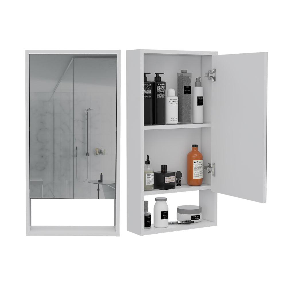 Gabinete de Baño Merín, Blanco, con Espejo y Tres Entrepaños ZF X2 - VIRTUAL MUEBLES