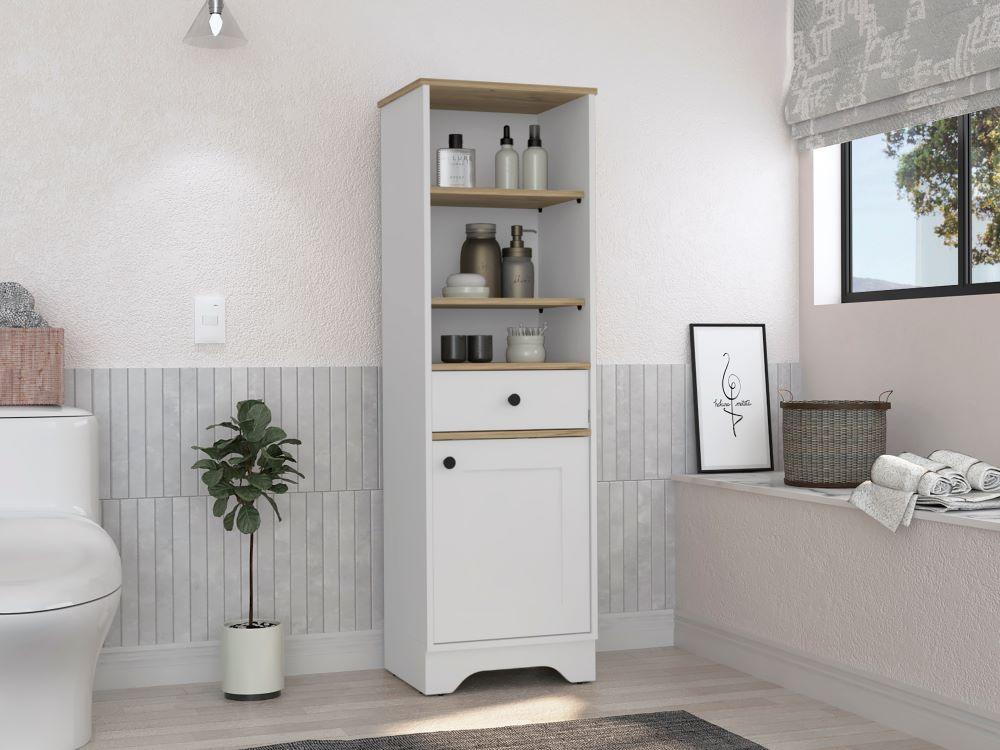 Gabinete De Baño Aqua color Beige Y Blanco Perla Para Baño X2.