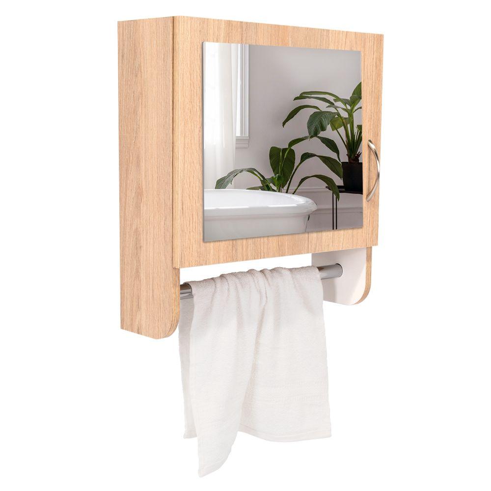 Gabinete de Baño Aqua, Beige y Blanco, Incluye Espejo - VIRTUAL MUEBLES