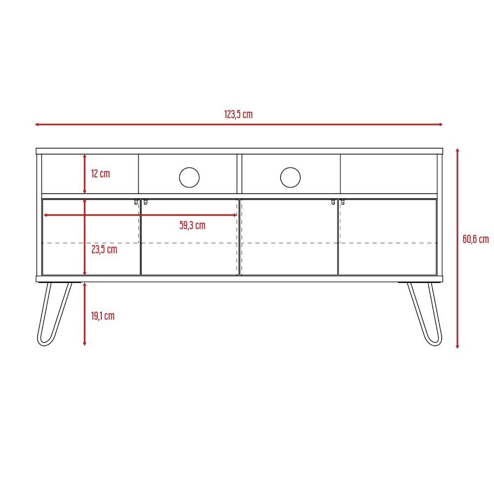 Mesa para TV Lara color Wengue y Caoba para Sala.