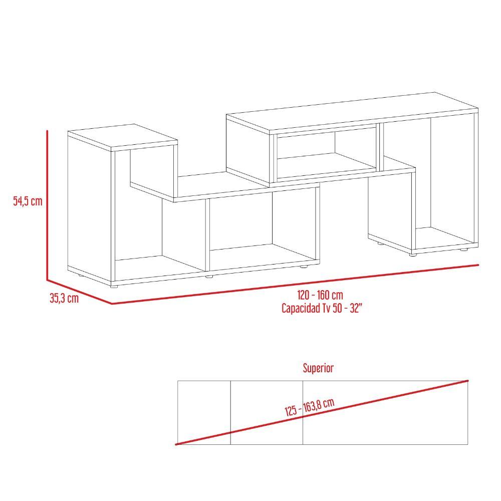 Combo para Sala, Ascher, Incluye Biblioteca, Mesa de Centro y Mesa para TV, Wengue y Blanco - VIRTUAL MUEBLES