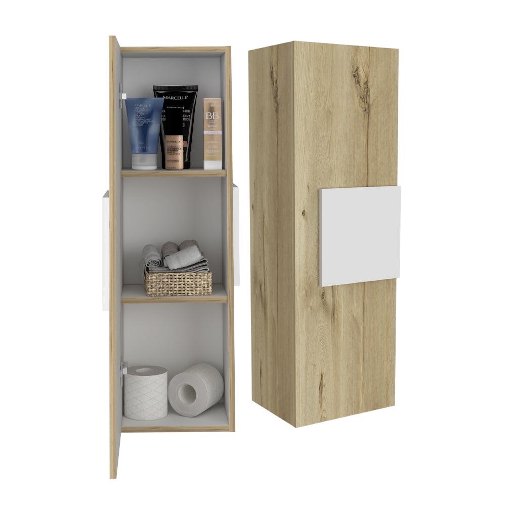 Gabinete de Baño Picasso, Blanco y Café Claro, con Espacio Para Guardar Objetos de Aseo ZF X2 - VIRTUAL MUEBLES