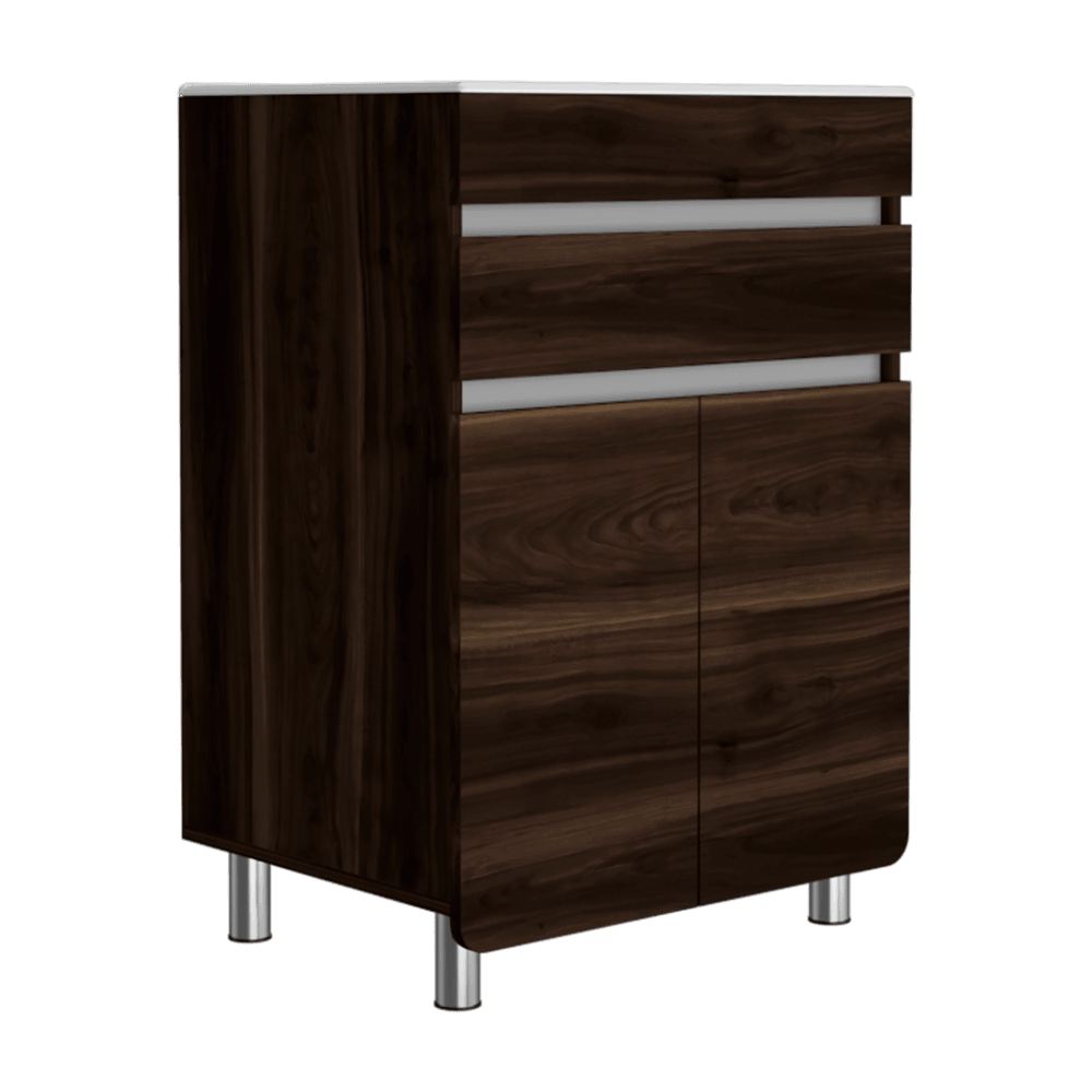 Mueble Lavamanos Aluvy color Caoba y Gris para Baño.