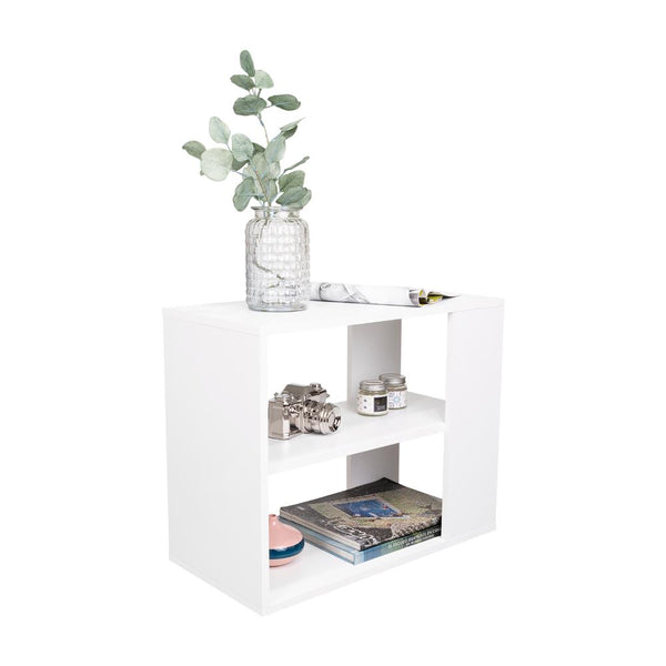 Mesa Auxiliar Delverg, Blanco, con espacio para guardar objetos ZF