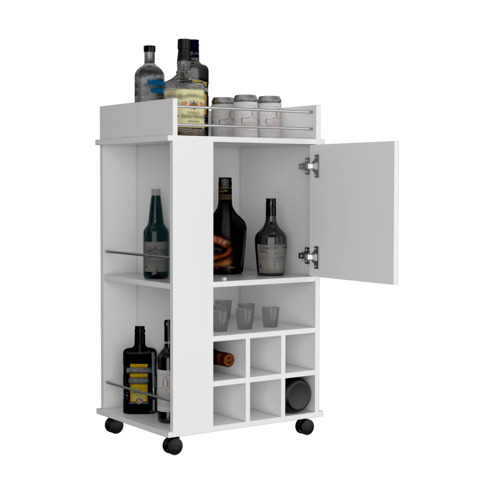 Bar Finland, Blanco Duqueza, Con amplios espacios para ubicar botellas ZF - VIRTUAL MUEBLES