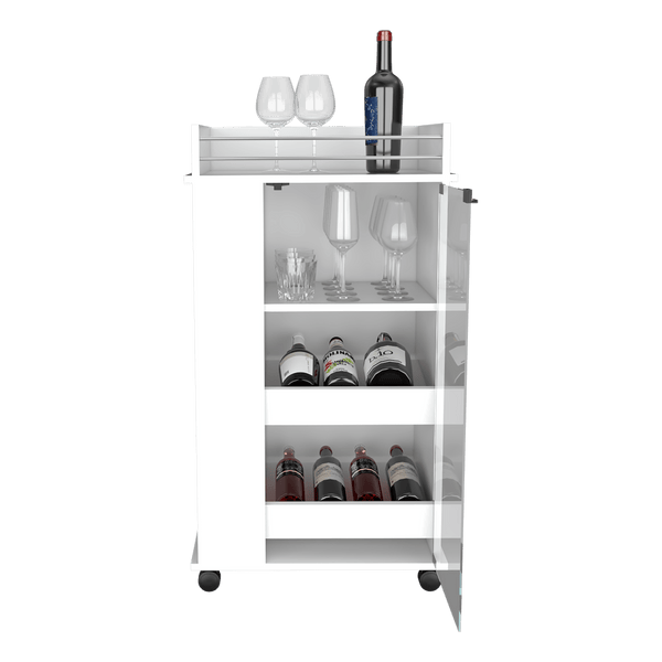 Bar Spirit, Blanco Duqueza, con Amplios Espacios Para Ubicar Copas y Botellas ZF - VIRTUAL MUEBLES