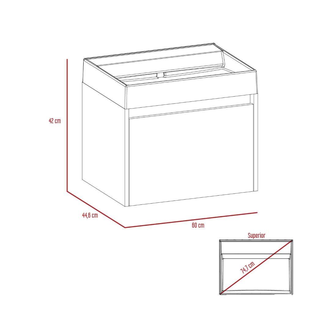 Mueble Lavamanos Fussion color Avellana para Baño.