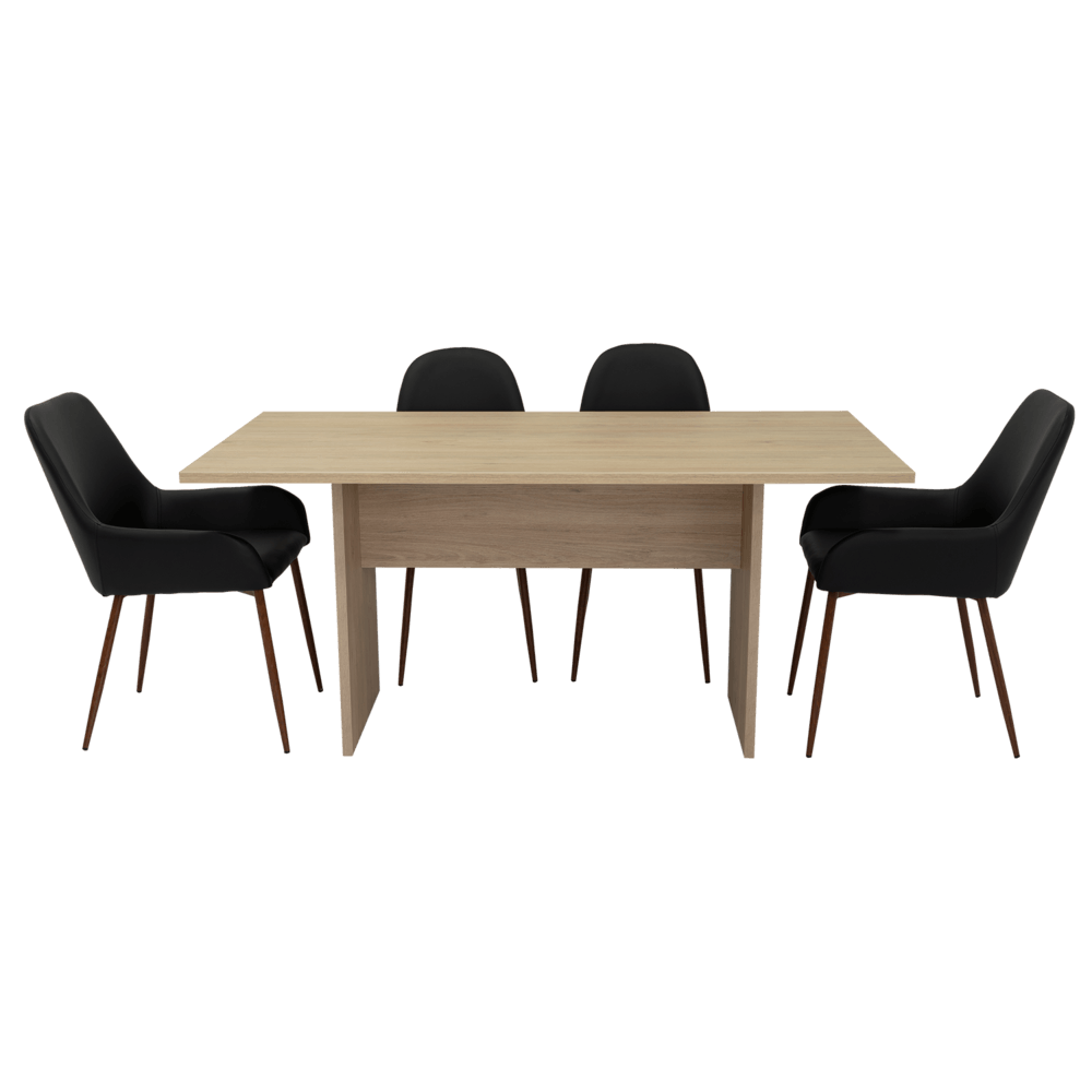 Combo Comedor Demby, Beige, Wengue y Café Claro, Incluye Comedor y 6 Sillas - VIRTUAL MUEBLES