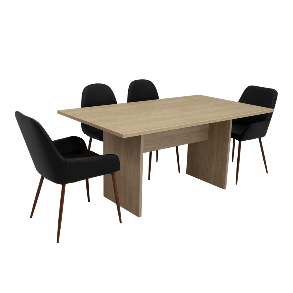 Combo Comedor Demby, Beige, Wengue y Café Claro, Incluye Comedor y 6 Sillas - VIRTUAL MUEBLES